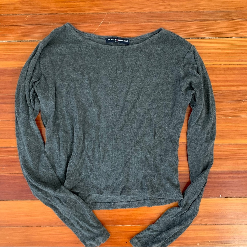 Brandy Melville Dark Gray Long Sleeve Top
